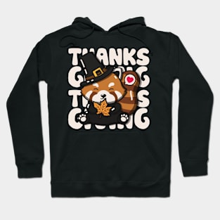 Cute Red Panda Happy Thanksgiving Hoodie